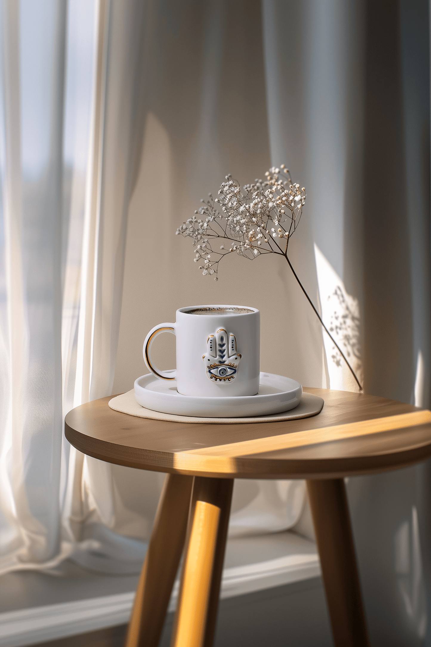 Hamsa - Hand of Fatima Coffee Cup Set of 2 - 90 ml