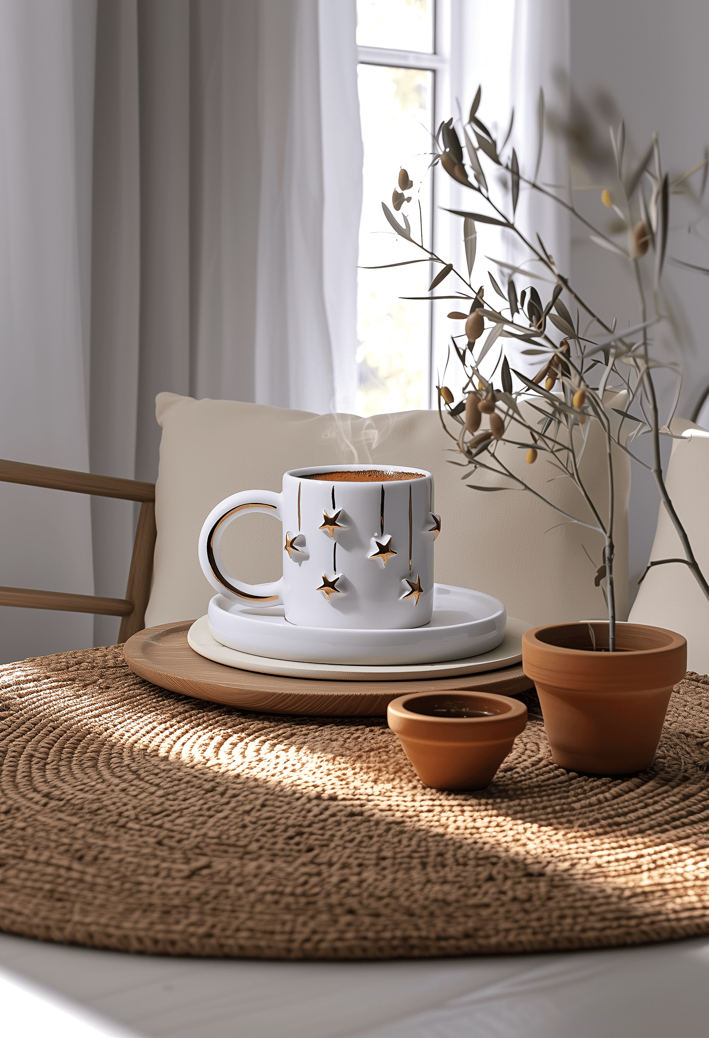 Gold Star 2-Piece Coffee Cup Set - 90 ml